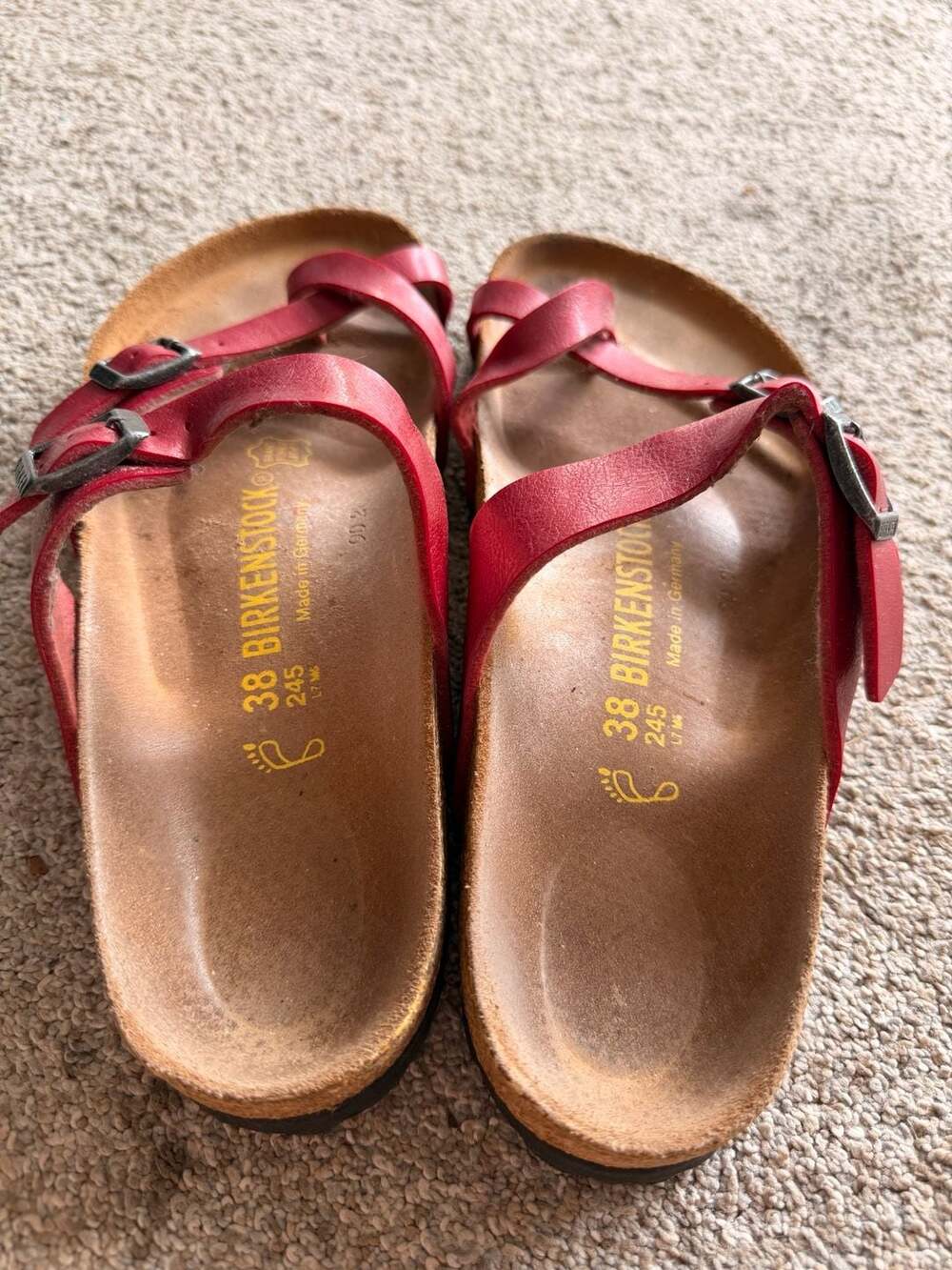 Birkenstock Mayari Red Leather Strap Sandals - Picture 4 of 8